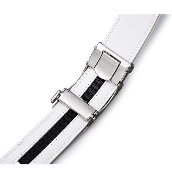 COPY - Mens White Ratchet Belt Belts For Men Adjustable Automatic Buckle 40” To… - Picture 3 of 8